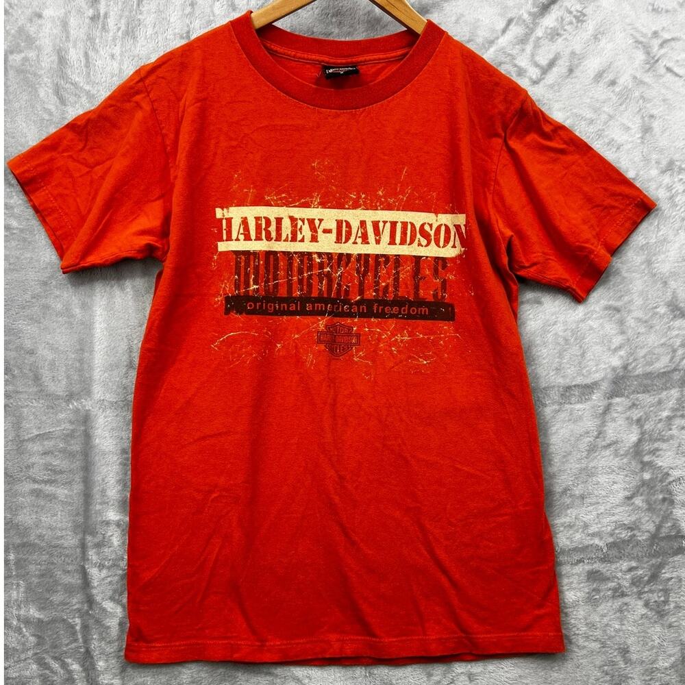 Harley-Davidson Graphic T-Shirt Motorcycles D&S Phoenix Oregon Orange Medium‎